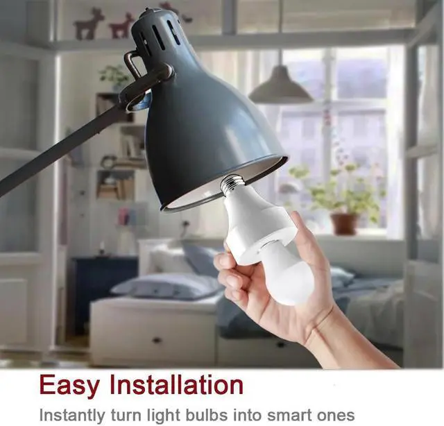Alt view image 2 of 5 - Wifi Bulb Socket E26 Wi-Fi Led Light Bulbs Timer Holder Wireless Lamp Adapter  Works with Alexa and Google Home