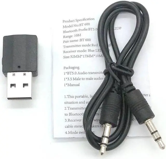 Main image of 2 in1 bluetooth 5.0 Audio Receiver Transmitter Wireless Adapter Mini 3.5mm AUX Stereo Bluetooth Transmitter For TV PC Car