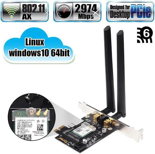 Alt view image 2 of 5 - Dual Band 2.4Gbps PCIe Wifi Card Gigabit Network Card Bluetooth 5.0 Wi-Fi 6 AX200 Wireless Adapter For Pc Desktop Windows 10