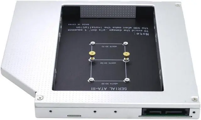 Alt view image 4 of 5 - 12.7mm Caddy MSATA 2nd HDD SSD Hard Drive Disk to SATA 3 Enclosure Adapter For Laptop DVD-ROM Optibay Aluminium Case Box