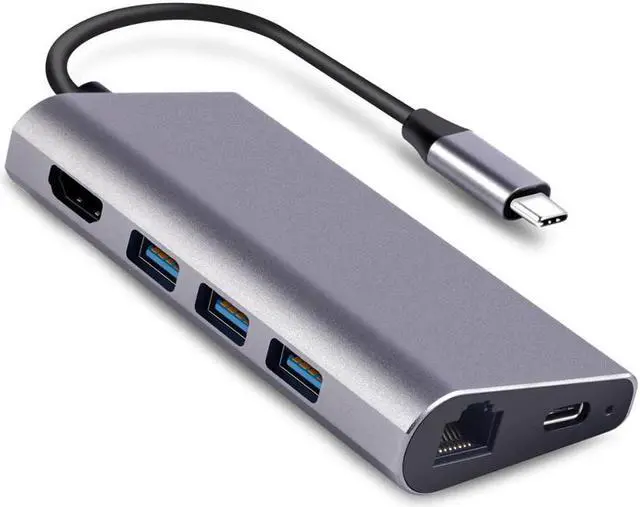 Main image of 8 in 1 USB C HUB Type C to 4K 1000M Gigat Ethernet USB 3.0 SD/TF Card Reader With PD Charging For Macbook Pro USB 3.0 HUB
