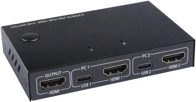 Main image of KVM Switch Button Switcher USB Port With Cable Computer Accessory For Monitor Keyboard Mouse 101*65*20MM EM88