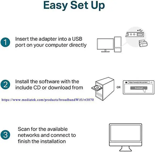 Alt view image 5 of 5 - Mini USB Network LAN Card 150Mbps WiFi Wireless Adapter 802.11 n/g/b MT7601 For phone notebook Pro Air Win Xp 7 Laptop PC