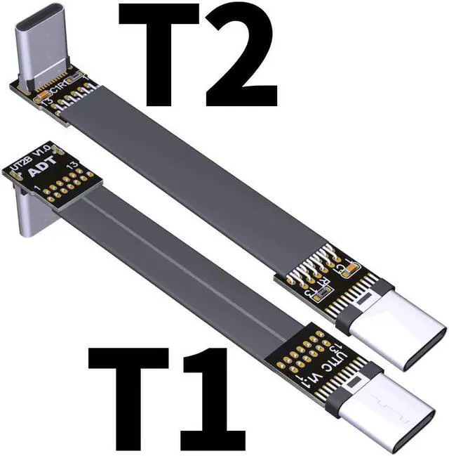 Alt view image 4 of 5 - Shield FPV USB 3.1 Type C To  Type C Extension Cable 90 degree Adapter FPC Ribbon Flat USB C Cable 3A 10Gbps EMI shielding