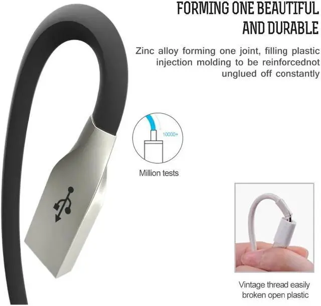 Alt view image 3 of 5 - USB type c cable 2.4A Fast Charging usb c cable Type-c  Cord Charger usb-c For  Note 9 8  mi8 mi6 HTC