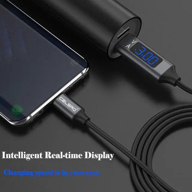 Alt view image 3 of 5 - Usb Type C Charger Cable 3A Voltage Current Led Display Cavo Usb C  Cord Typec for  Galaxy S20 Ultra S20+ S9 S10 Plus