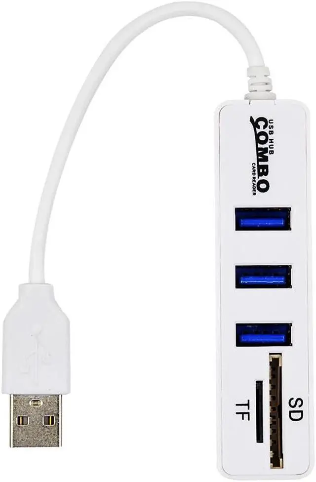 Alt view image 4 of 5 - High Speed 2 in 1 Combo 3 Port USB 2.0 HUB Splitter Card Reader for  TF Micro  for PC Laptop Peripherals Accessories