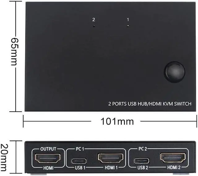 Alt view image 3 of 7 - 4 port KVM Switch 4K USB KVM Switcher 4 in 1 out 4KX2K/30HZ win10/8/mac os. PC laptop