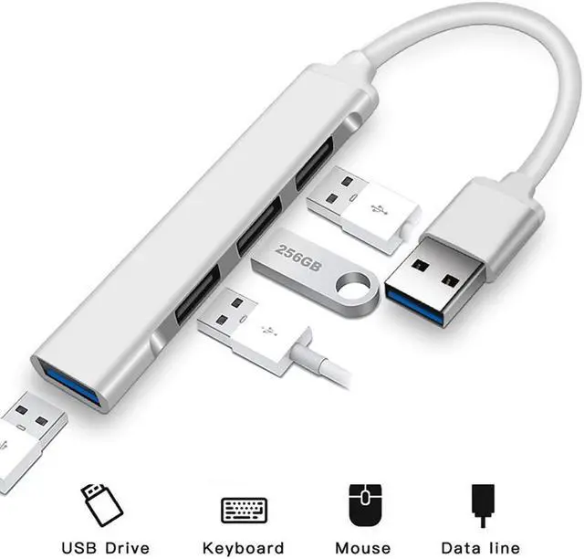 Alt view image 2 of 5 - 4 Port For MacBooK Pro 13 15 aluminum alloy usb 3.0 hub 3* usb 2.0 expander splitter docking station otg adapter plug and play