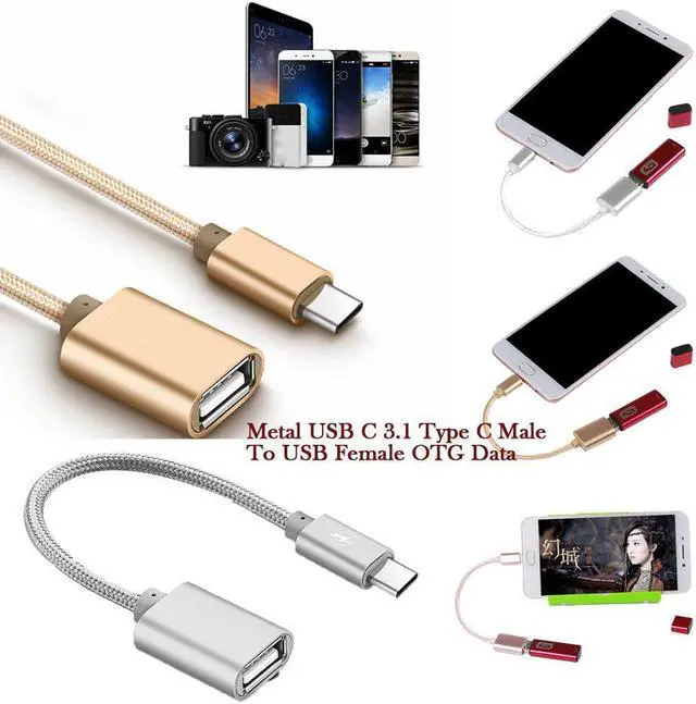 Alt view image 4 of 5 - USB 3.1 Type C Male To USB 2.0 Female Cable OTG Sync Converter Adapter Cable Length 15cm For IOS Android Phone