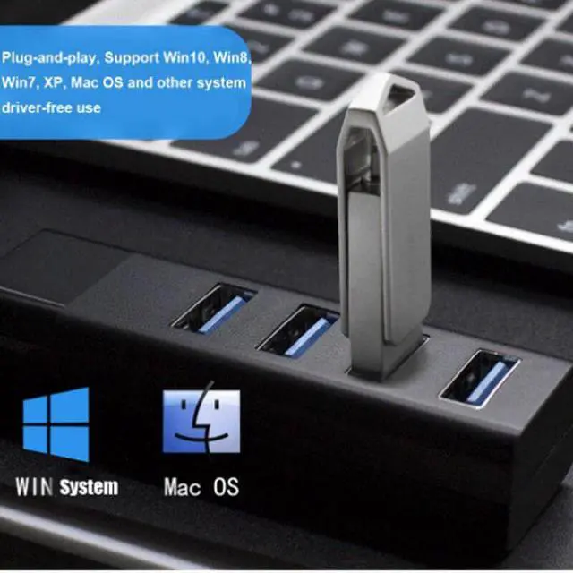 Alt view image 2 of 4 - 4-in-1 Type-C Multiple Ports USB 3.0 Super Speed Hub Adapter with Cable 4-In-1 USB Extention Transfer for PC MacBook Pro