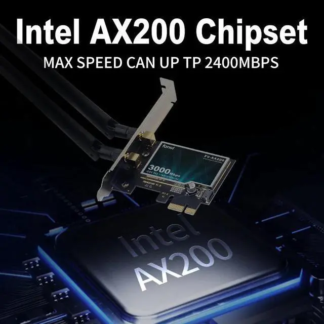 Alt view image 4 of 5 - Desktop Wireless PCIe WiFi Adapter Intel 9260 Intel AX200 Wifi6 Bluetooth 5.0 2.4G/5G 802.11ac/ax MU-MIMO Windows 10