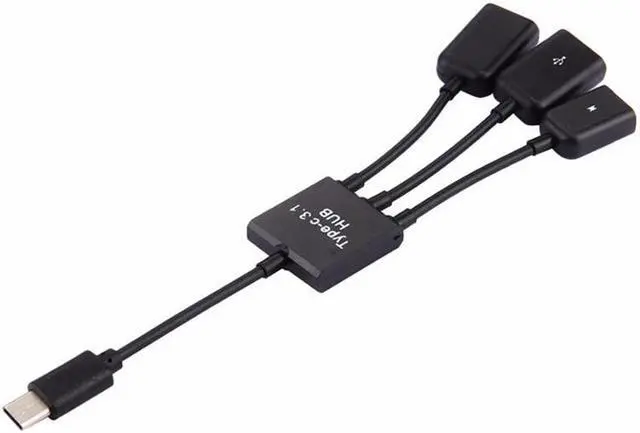 Alt view image 4 of 5 - 3 In1 Type-C Male To Female Micro OTG USB Port Game Mouse Keyboard Adapter  Cable For Android Phone Tablet PC USB Flash Disk