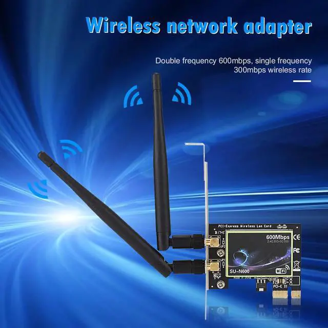 Alt view image 4 of 5 - Band 600Mbps PCI-E Wireless Network Card Desktop PCI Wifi Adapter Gigabit Ethernet WiFi Adapter For PC Computer