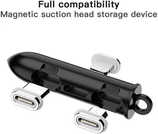 Alt view image 5 of 5 - Head Type C Micro USB 8 PIN Magnet Wire Tip Plugs Organizer Universal Cable Plug Connector Storage Box