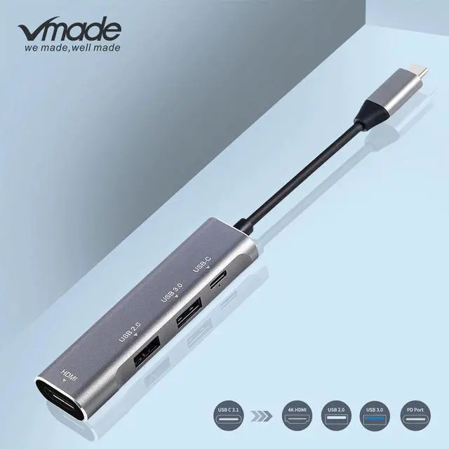 Alt view image 3 of 5 - Thunderbolt 3 USB C Hub 4 in 1 for Dex Type-C to PD USB 3.0 2.0 4K*2K/60HZ Docking Station for macbook switch
