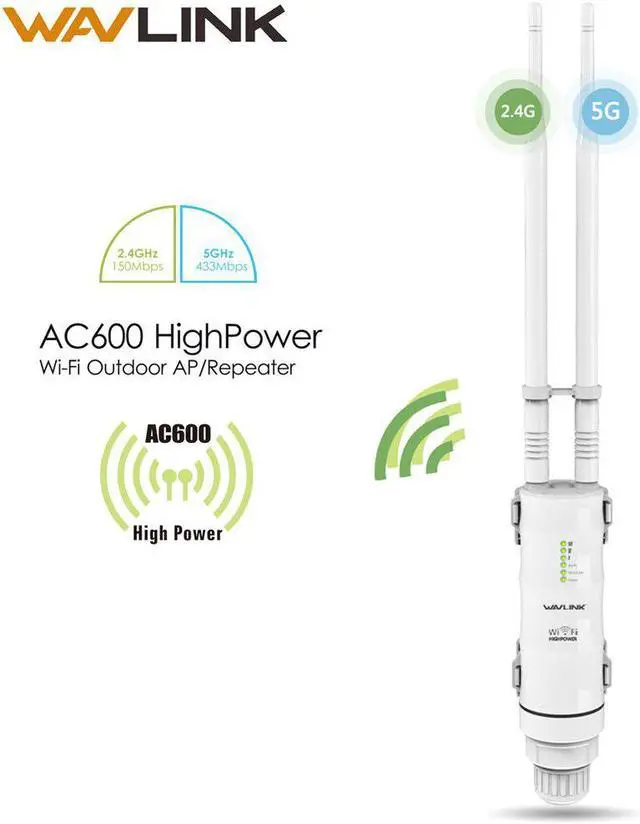 Main image of AC600 5G 2.4G Dual-band High Power Outdoor Wireless Repeater AP/Range Extender/Router/CPE/WISP POE High Gain 12dBi Antenna POE