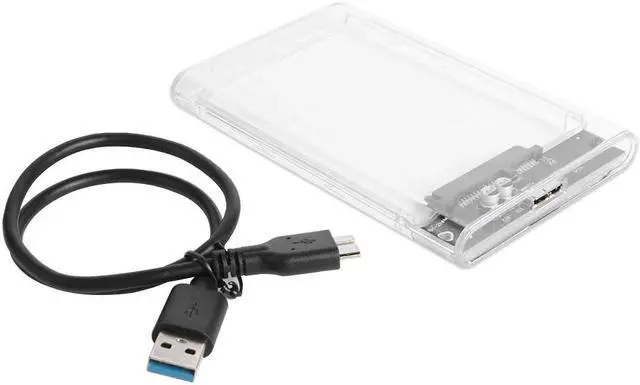 Alt view image 2 of 6 - Transparent Plastic 2.5 inch HDD SSD Case Enclosure SATA III to USB 3.0 Hard Drive Disk Box Enclosure