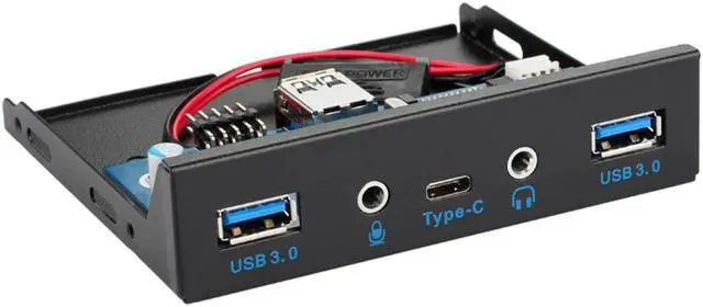 Alt view image 4 of 5 - 5 Ports Type-C USB 3.0 USB 3.1 Front Panel Hub 3.5inch Panel Computer Expansion Board for Computer Case