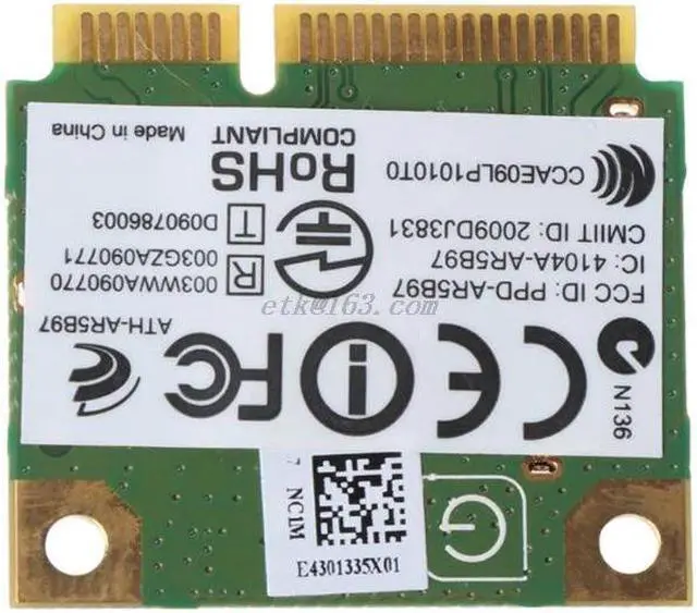 Alt view image 3 of 5 - For Atheros AR9287 AR5B97 Wireless Adapter 300 Mbps 802.11 b/g/n Mini Half PCI-E Wifi Card Converter
