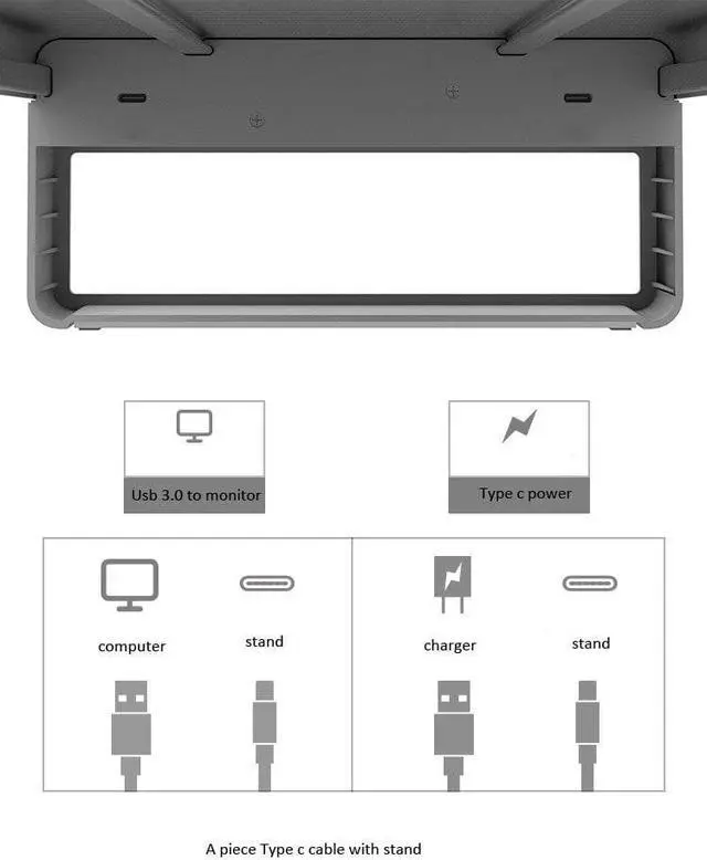 Alt view image 5 of 5 - Alloy Monitor Stand Computer Base Table wireless charge With 4 Usb 3.0 desk HUB Laptop Desk Stand
