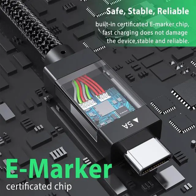 Alt view image 5 of 5 - 100W USB C To USB Type C Cable for  Note20  MacBook Pro QC4.0 5A Fast Charging Cable Type-C Usb 3.1  Cord