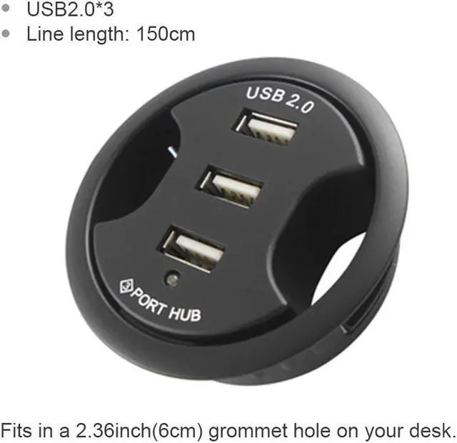 Alt view image 5 of 5 - HUB 3.0 Mount In Desk Multi  2.0 Ports With SD/TF Headphone/Mircophone Adapter For PC/Tablet Multi  3.0 Splitter
