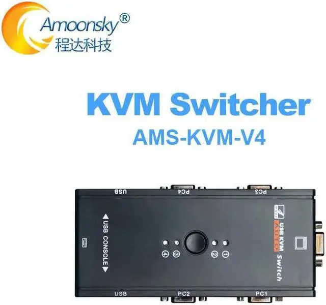 Main image of 4 port kvm switch USB 2.0 VGA Splitter Printer Mouse Keyboard Pendrive Share Switcher 1920*1440 VGA Switch Box Adapter