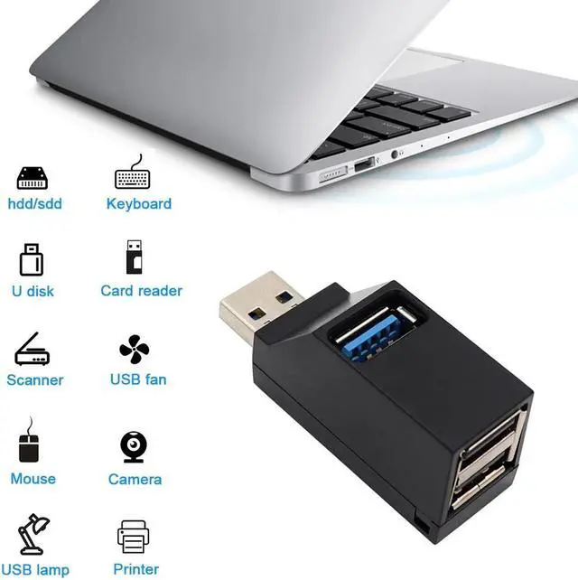 Alt view image 5 of 5 - High Speed 3 Ports USB 3.0 Splitter Hub  Transfer Splitter Box Adapter For PC Laptop