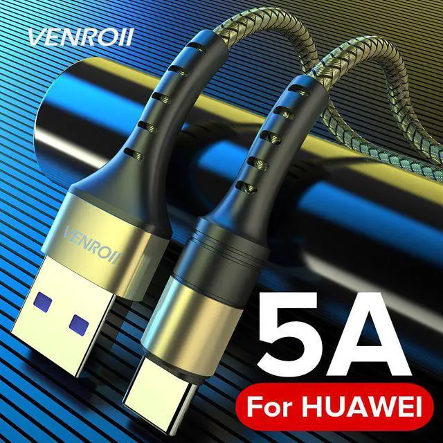 Alt view image 2 of 5 - Cable USB Type C 5A Supercharge for  Mate 20 P30 P20 Pro Fast Charging Phone Cord for  20 10 8 V10 USBC Cabo