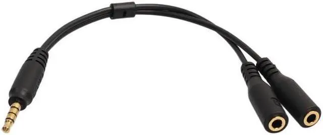 Alt view image 2 of 5 - 3.5mm Microphone Adapter Cable Audio Stereo Mic Converter Cord Two 3-Pole TRS Female To One 4-Pole TRRS Male Plug For Smartphone