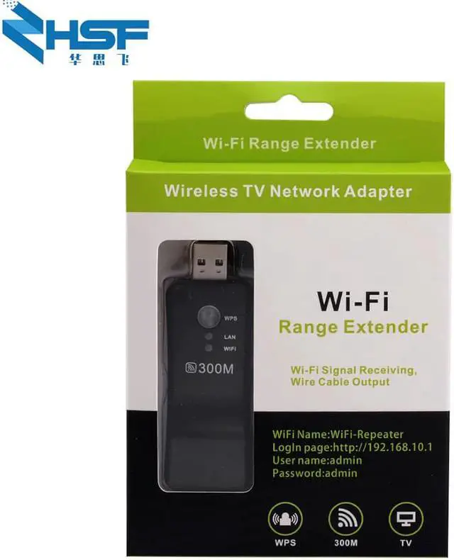 Alt view image 5 of 5 - 300Mpbs USB Portable Wireless WiFi Smart TV Network Adapter Universal HDTV RJ45 Repeater AP WPS for LG TV