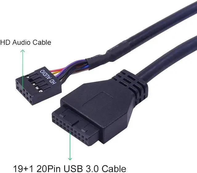 Alt view image 2 of 5 - 5 Ports USB 3.1 TYPE-C Hub Spilitter USB 3.0 USB-C Front Panel HD Audio with Power Cable For PC Desktop 3.5" Floppy Bay