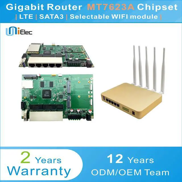 Main image of MT7623 Enterprise Router LTE 4G WIFI OpenWrt Wireless MT7612 MT7615 MT7623A Chipset Gigabit PCBA ODM OEM Sim Card Board