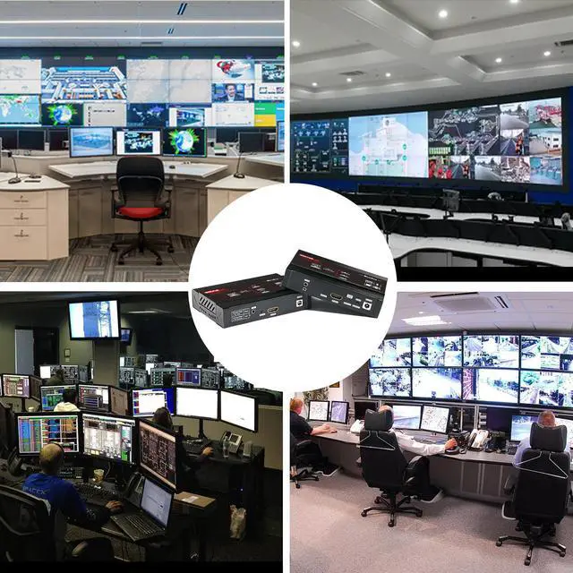 Alt view image 3 of 5 - KVM Extender 4K@30Hz Over TCP IP support Gigabit PoE Network Switch up to 383ft  Cat6 to  Receiver
