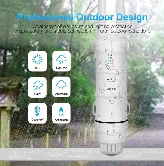 Alt view image 3 of 5 - Extender Outdoor  Repeater 5Ghz  Booster Long Range Amplifier Wi fi Router Dual Band Wi-fi Access Point Outdoor