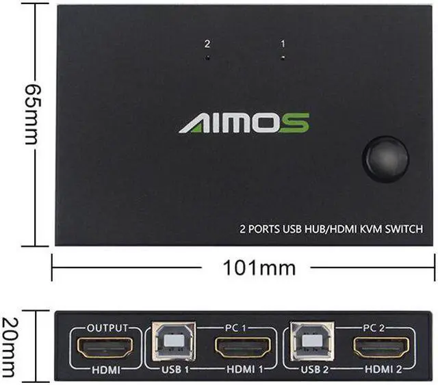 Alt view image 3 of 5 - KVM Switch Sharing Keyboard Mouse Printer 4K KVM Switch Box Video Display Switcher Splitter