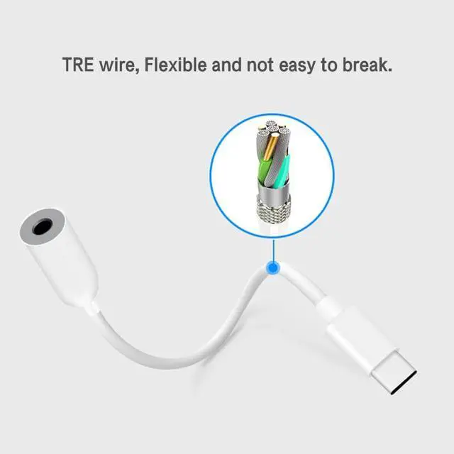 Alt view image 3 of 5 - Adapter USB-C Type C To 3.5mm Jack Headphone  Audio Aux  Adapter for  Smart Phone Accessory