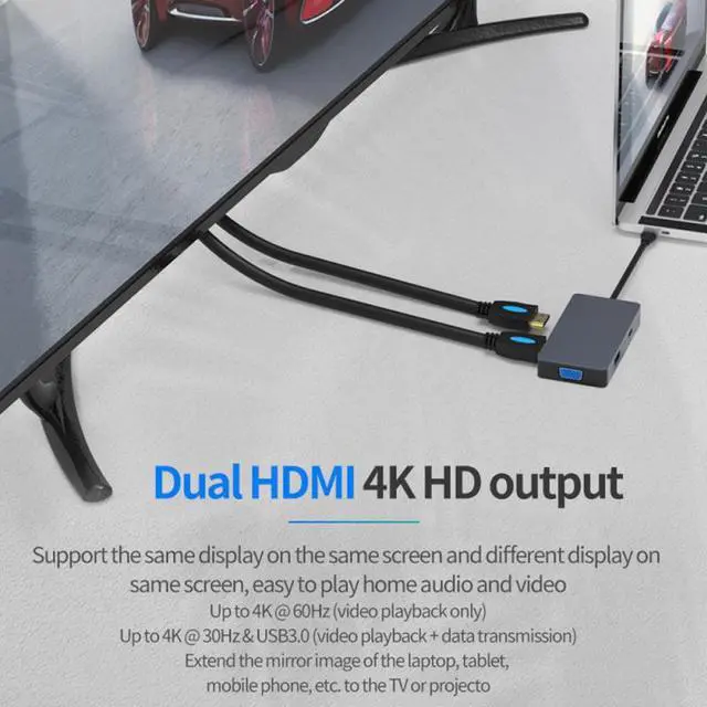 Alt view image 5 of 5 - 12 in 1 Type C Laptop Docking Station USB 3.0 HDMI VGA PD USB Hub for MacBook