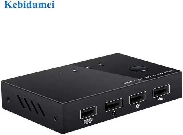 Main image of 4ports Usb Kvm Switch Switcher Splitter Printer Mouse Keyboard Share 4 Devices Usb2.0 Kvm Switcher Box Adapter