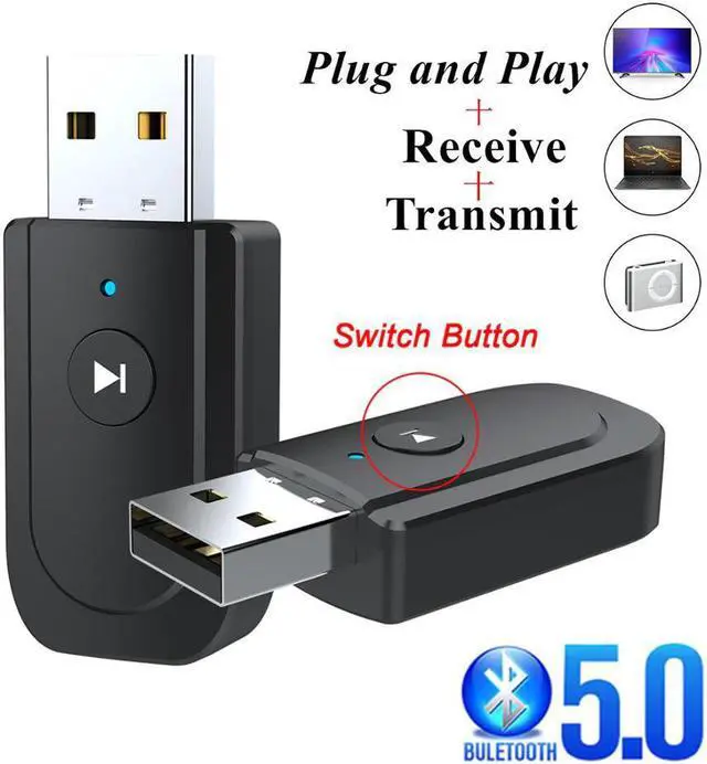 Alt view image 2 of 5 - 5.0 Audio Receiver Transmitter Mini Stereo  Adapter AUX RCA USB 3.5mm Jack For TV PC Car Kit Wireless Adapter