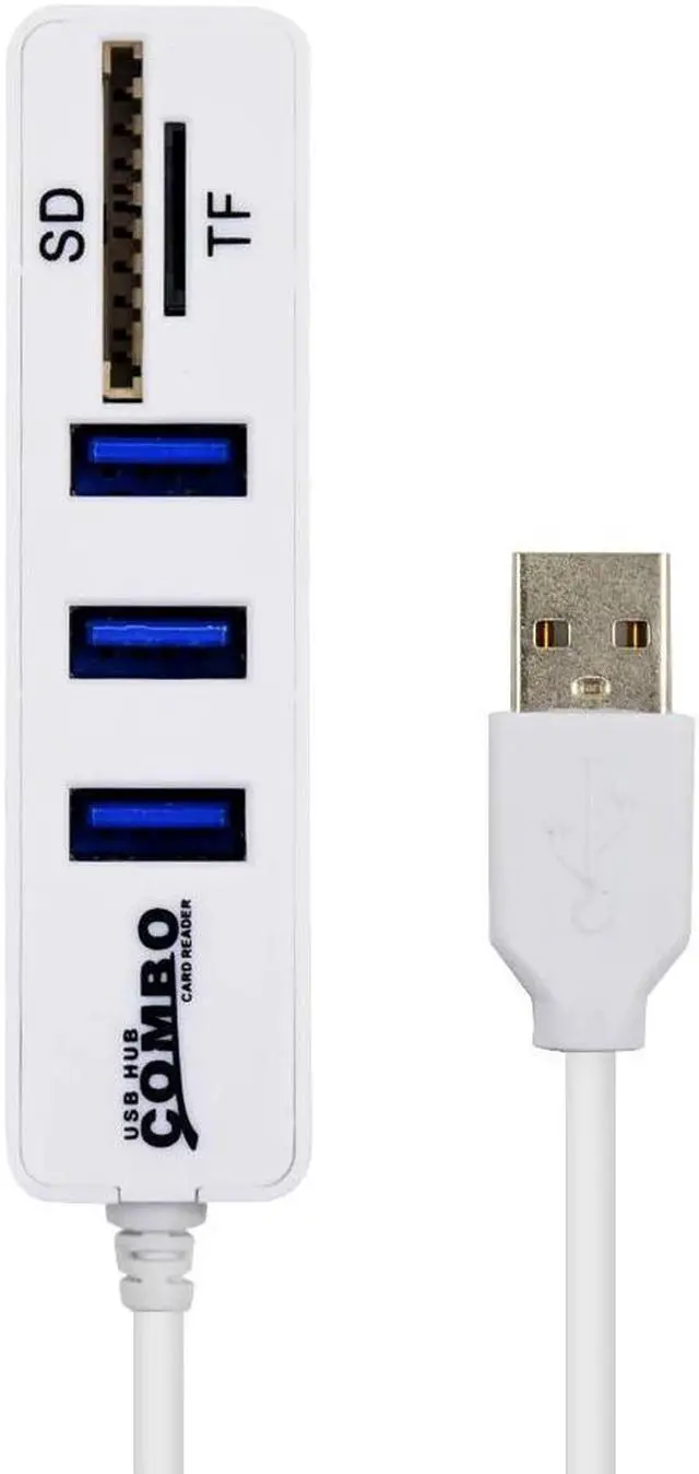 Alt view image 2 of 5 - High Speed 2 in 1 Combo 3 Port USB 2.0 HUB Splitter Card Reader for  TF Micro  for PC Laptop Peripherals Accessories