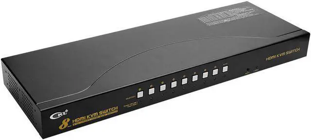 Main image of KVM Switch 8 Port USB 2.0 with Cables, PC Monitor Keyboard Mouse Switcher for Computer Laptop Server DVR -9138H