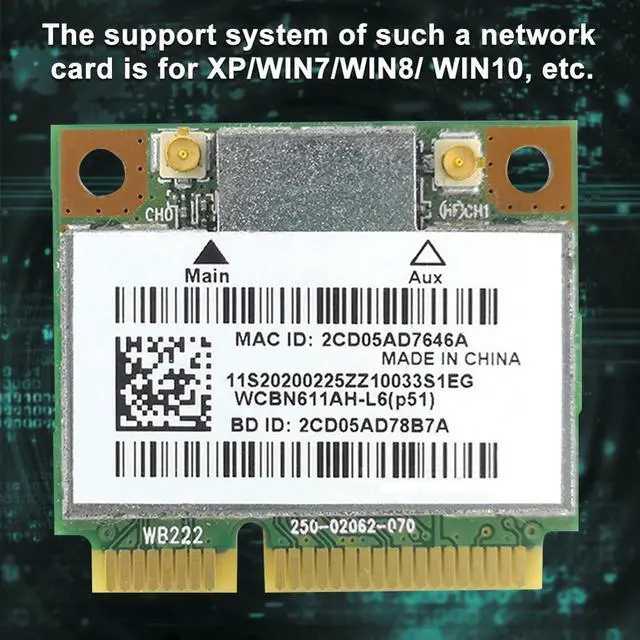 Alt view image 4 of 5 - 150Mbps Network Wireless Card Bluetooth 3.0 High Speed Low Latency Portable Laptop Adapter Mini PCIE Interface WIFI Small