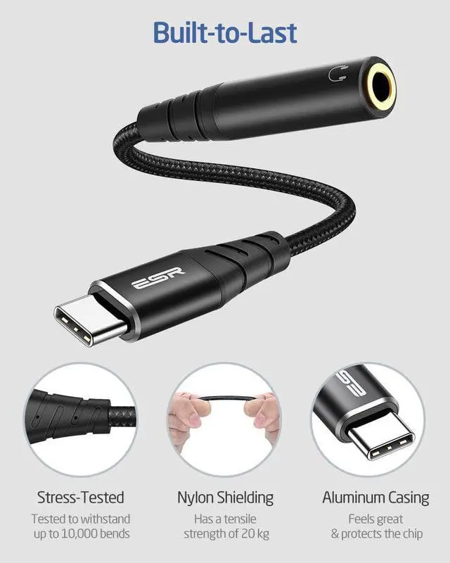 Alt view image 2 of 5 - USB C to 3.5mm AUX Headphones Adapter Audio Cable Type C 3.5 Jack Adapter For AUX Earphone Converter