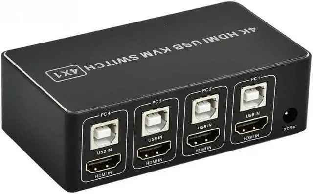 Alt view image 2 of 5 - 4 port  KVM Switch 4K USB  KVM Switcher 4 in 1 out Hot USB  For Mouse Keyboard For win7/For win10/For MAC