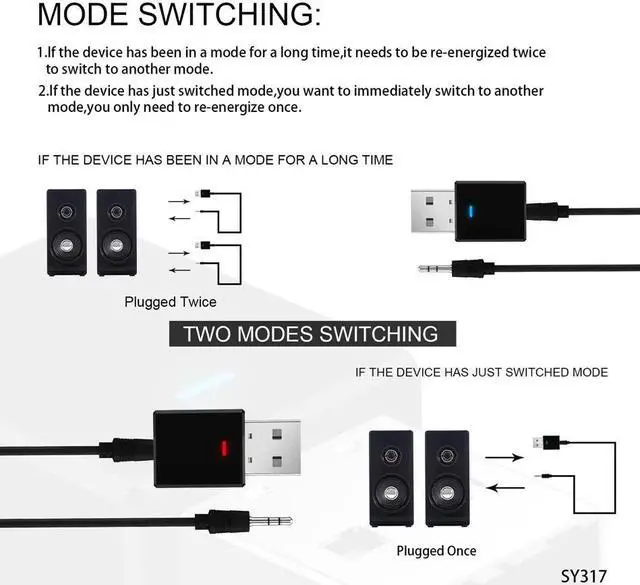 Alt view image 4 of 5 - Bluetooth 5.0 Receiver Transmitter Mini Stereo Bluetooth AUX RCA USB 3.5mm Jack Audio For TV PC Car Kit Wireless Adapter