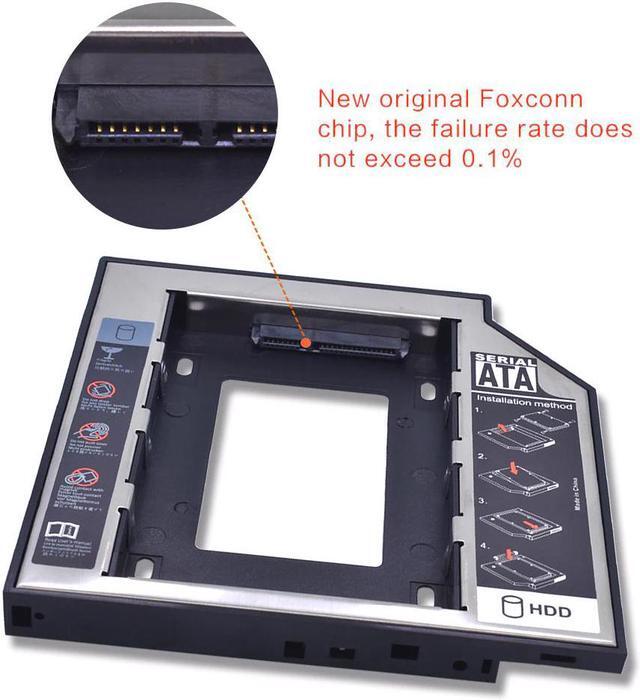 Alt view image 3 of 5 - Universal 2nd HDD/SSD/DVD Caddy 12.7mm SATA 3.0 2.5 Hard Drive Caddy Adapter DVD SSD For Laptop Optical Bay HDD Case