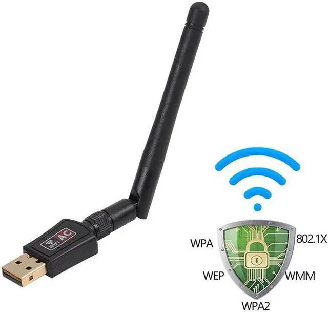 Alt view image 4 of 5 - 600Mbps Wireless USB Wi-Fi Adapter 2.4GHz/5.8GHz WiFi Dual Band Antenna Dongle PC Mini Computer 2dBi Network Card Receiver 802.1