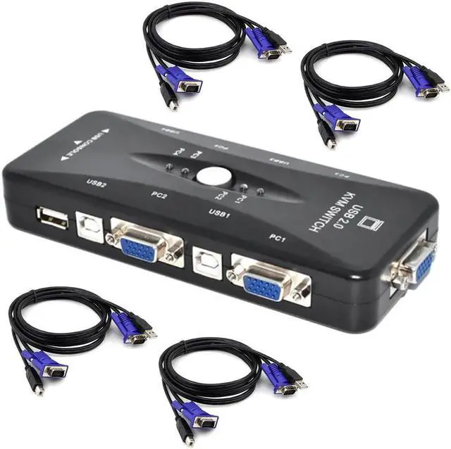 Main image of 4 Port Durable Synchronization Switch Portable VGA Splitter Video Cable Stable Transfer Laptop Kvm Anti-interference Data